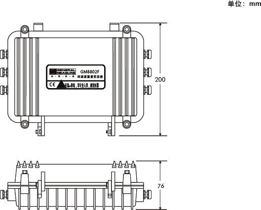 GM8802F-4/2多通道称重变送器尺寸图